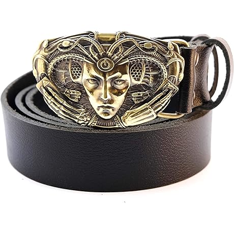 Leather Belt With Medusa Gorgon Buckle: A Fashionable Embrace Of Ancient Mythology