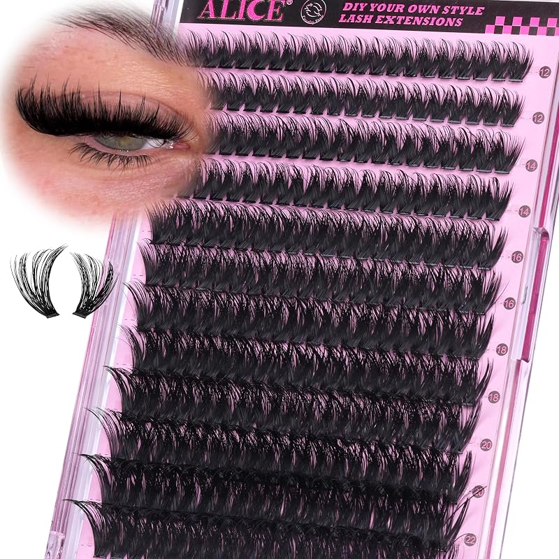 Cílios postiços em tufos ALICE CC-Curly, 240 unidades, 12–22 mm