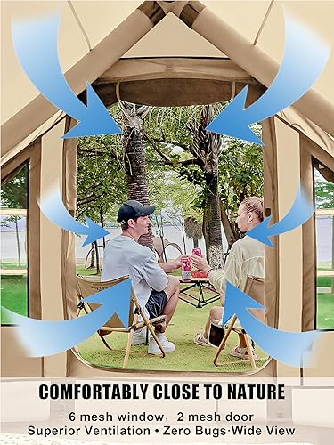 Miniatura 4 de Tiendas inflables para acampar  Tienda de campaña de glamping fácil de inflar con bomba de mano, tienda de campaña inflable de PVC impermeable para