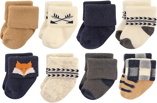 Hudson Baby baby boys Cotton Rich Newborn and Terry Casual Socks, Forest, 0-6 Months US