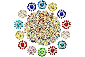 WILLBOND 300 Pack Exquisite Flower Crystal Rhinestone Buttons