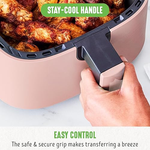 Miniatura 6 de GreenLife Freidora de aire de 4.5 cuartos de galón, controles de dial mecánico, cajón antiadherente de cerámica libre de PFAS, temperatura y