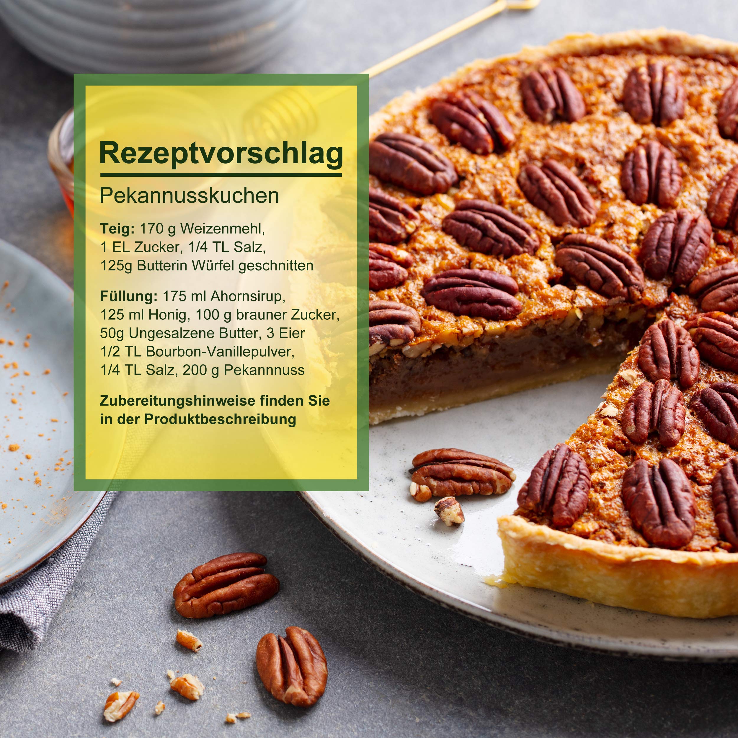Howa Premium Pekannusskerne – Pekannüsse ungesalzen und naturbelassen – Ideal zum Kochen, Backen oder als gesunder Snack – süße Schwester der Walnuss – 500 g