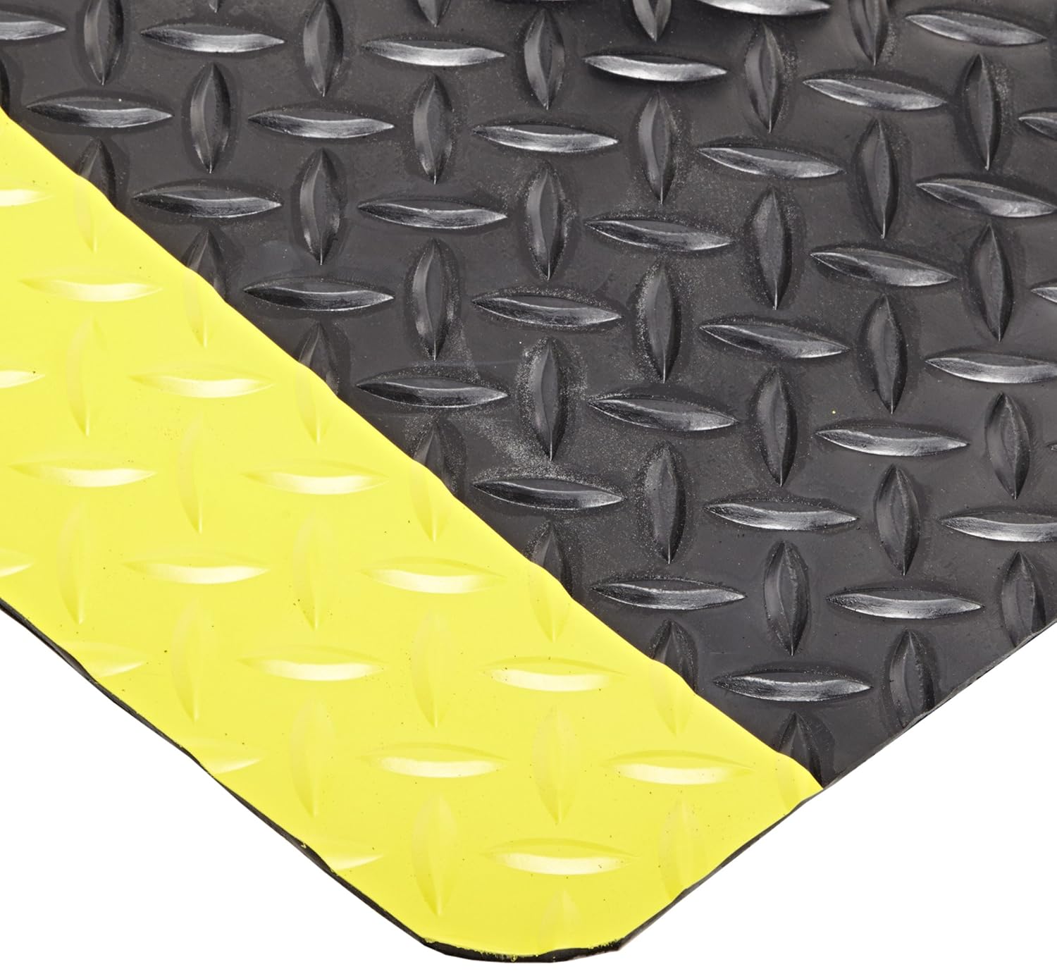 NoTrax 510 Diamond-Tuff™ Max Fatigue/Ant-Slip Mat, 3' X 5' Black/Yellow