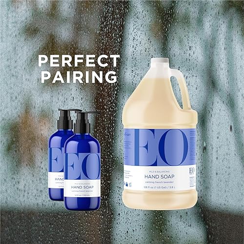 Miniatura 5 de EO Jabón líquido para manos, 12 onzas (paquete de 3), lavanda francesa, limpiador suave orgánico a base de plantas con aceites esenciales puros