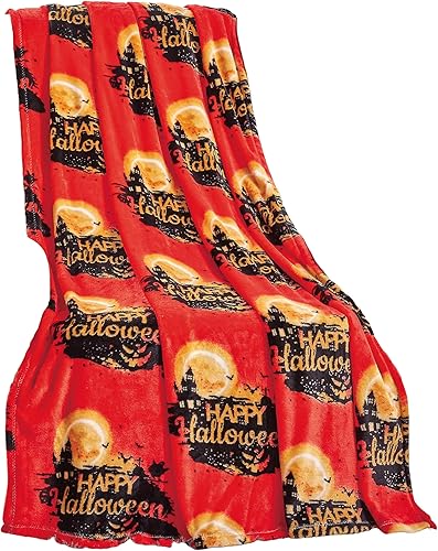 Manta de Halloween, perfecta para otoño e invierno. Diseños para esquilar con amigos y familiares. Mide 50 x 60 pulgadas y hecha de 100% poliéster