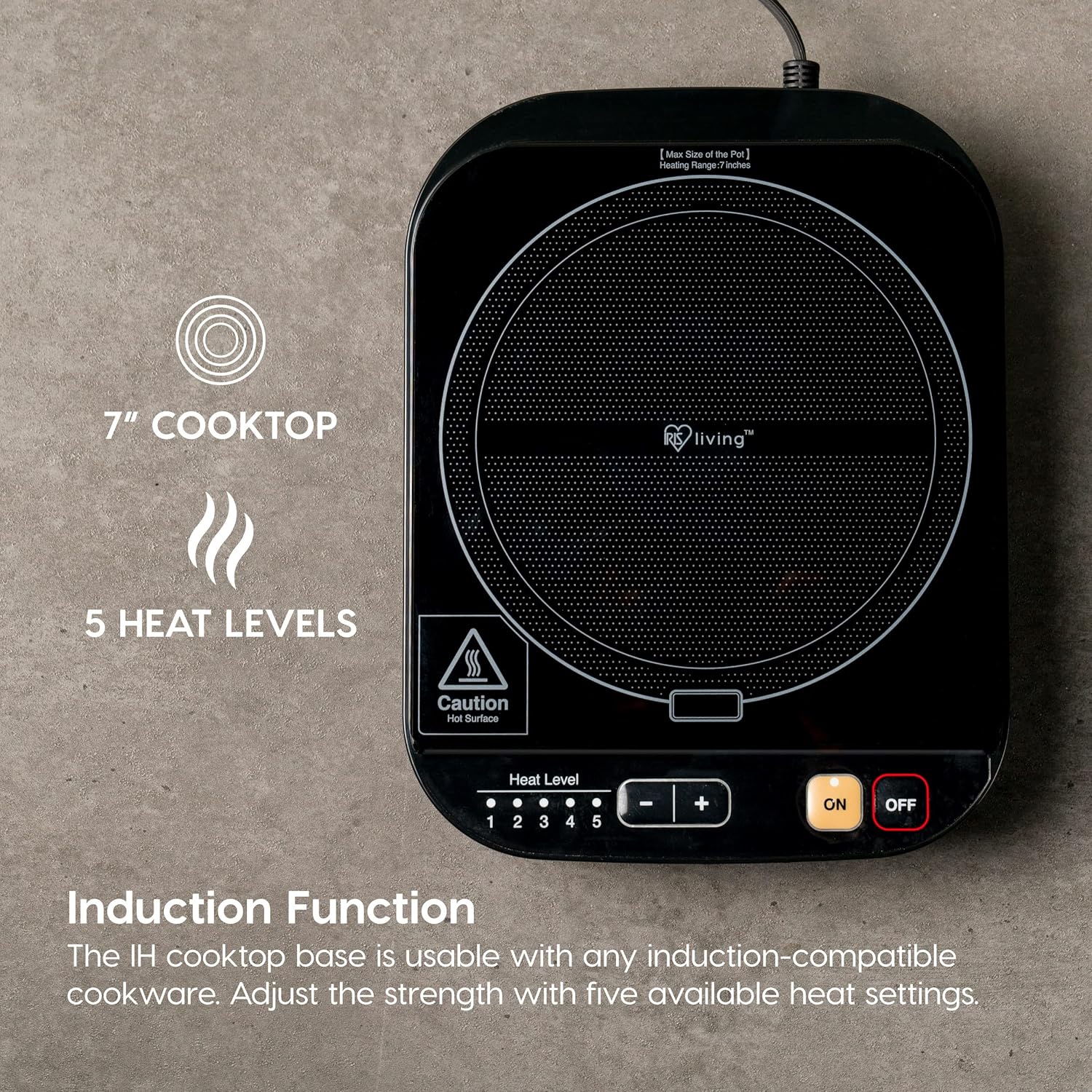 2-in-1 Rice Cooker and Induction Cooktop Burner, 3-Cup (Uncooked) / 6-Cup (Cooked) and Warmer, Portable and Compact IH Cooktop with Calorie Counter and Timer, 7 Cooking Modes