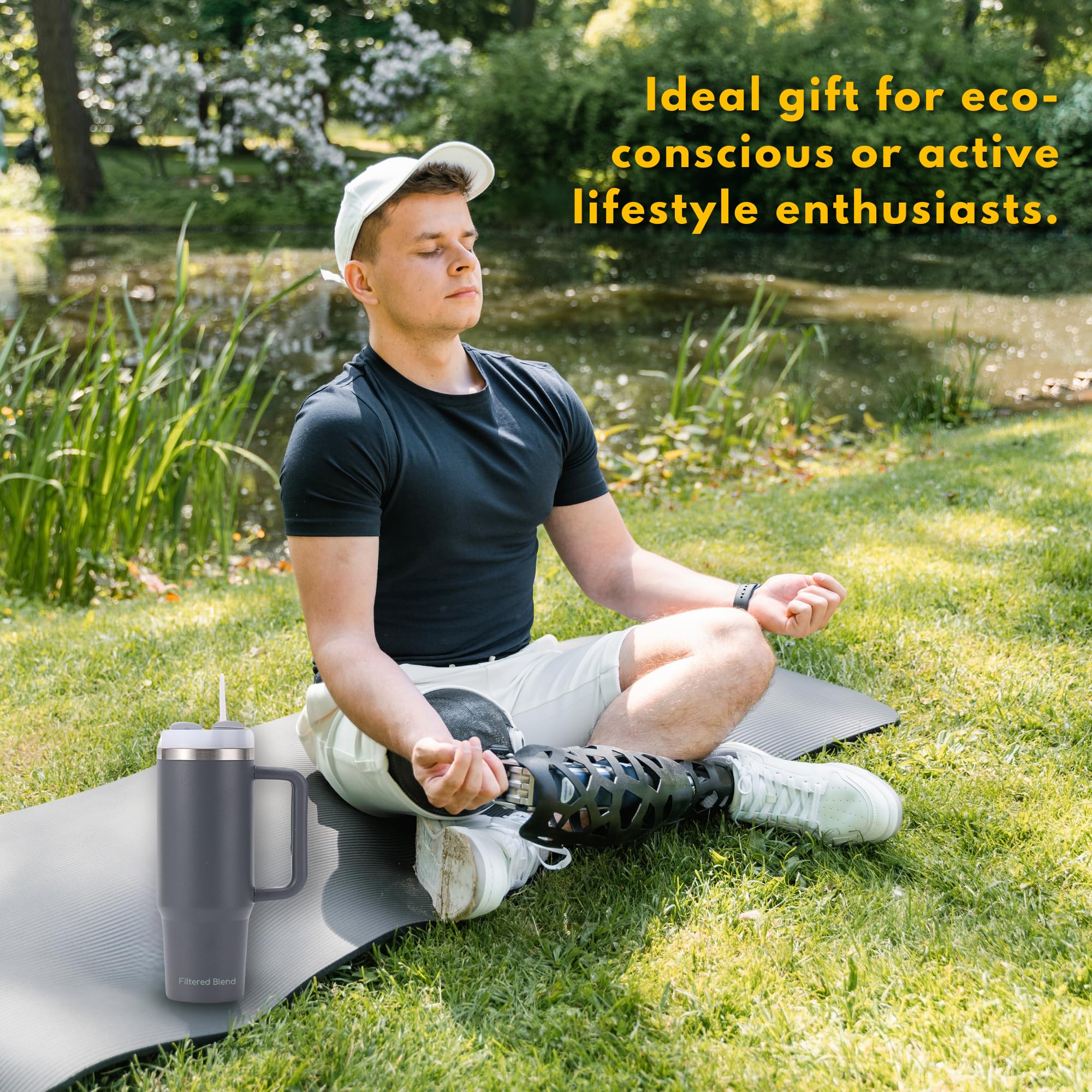 40oz Insulated Tumbler with Handle (Sand Dune) thumbnail 4