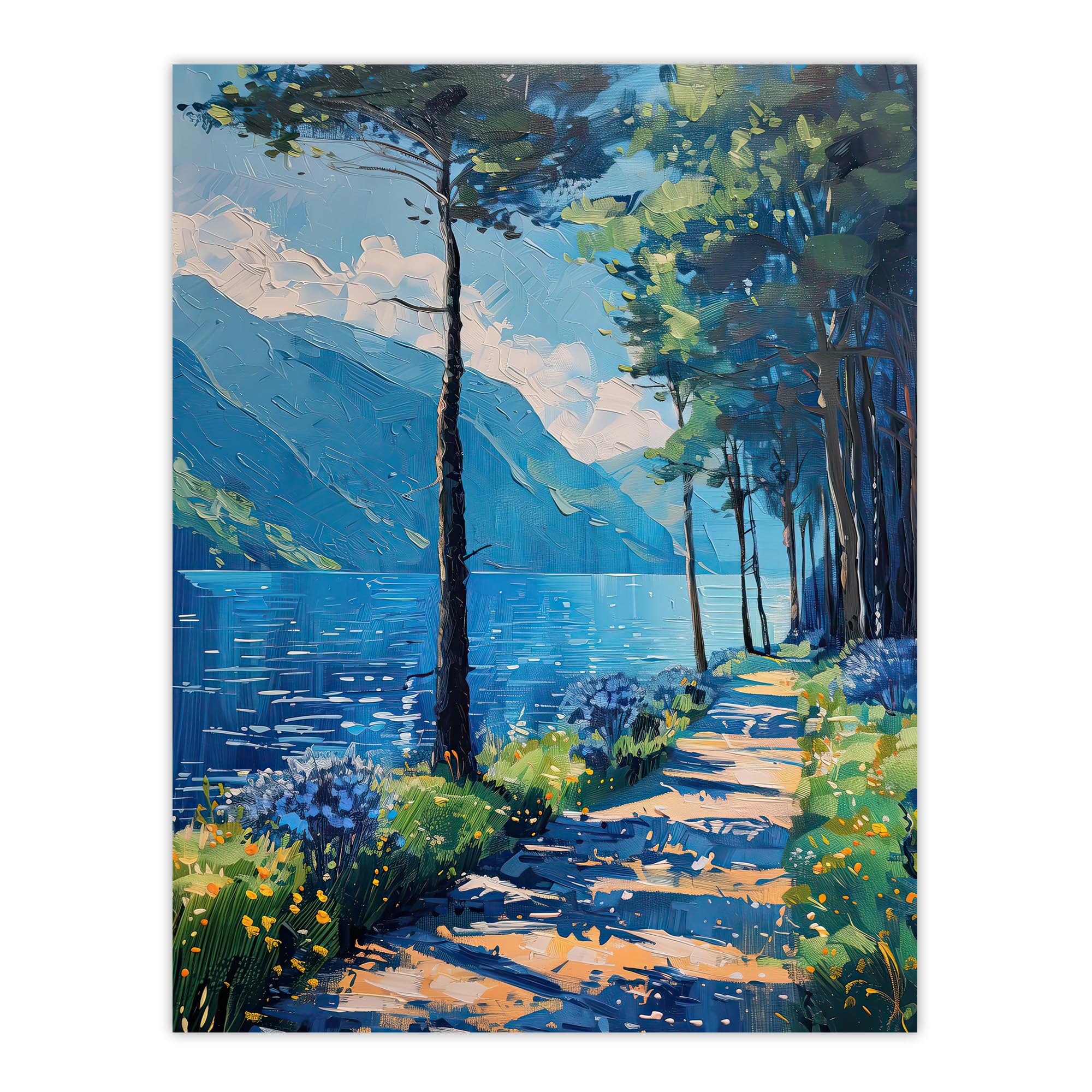 Artery8 Lake District Acrylic Landscape Summer England Living Room Unframed Wall Art Print Poster Home Decor Premium