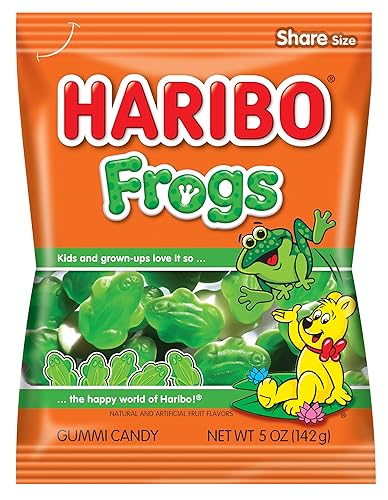 Haribo Gummi Candy, Frogs, 5 Ounce