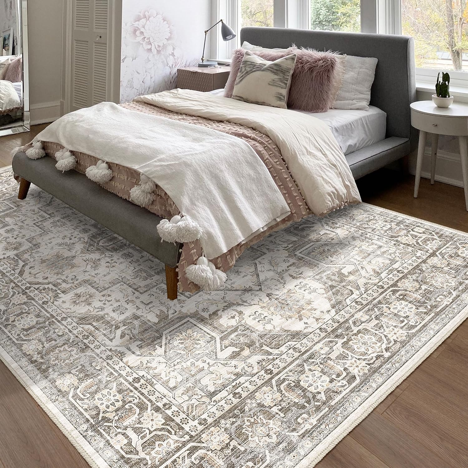 Washable Area Rugs 8x10, 8x10 Area Rugs for Living Room, Non Slip Rug Low Pile Area Rug for Living Room Dining Room Bedroom