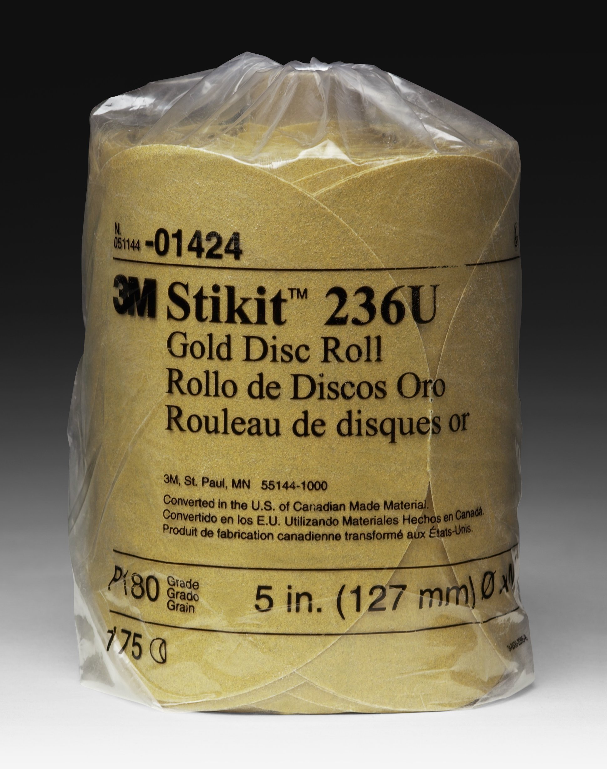 3MAutomotive (3M 1439) 6" Stickit Gold P180 Grade Sanding Discs- 175 Disc Roll