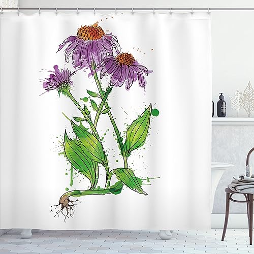 Miniatura 57 de Ambesonne Decor Collection cortina para regadera de baño de poliéster Chocolate,Beige y Marrón,Azul y gris,Azul Violeta,Gris antracita, blanco,Crema