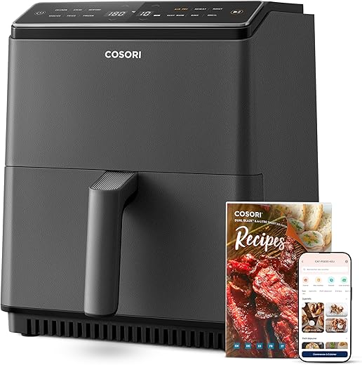 Atliberswo 9 stuks accessoires voor Cosori Turboblaze 5,5-6,4 l, 22 cm, Airfryer-accessoires voor Philips XXL 7,2-8,3 l, Tefal 6,5 l, Cecotec 6L, Klamer