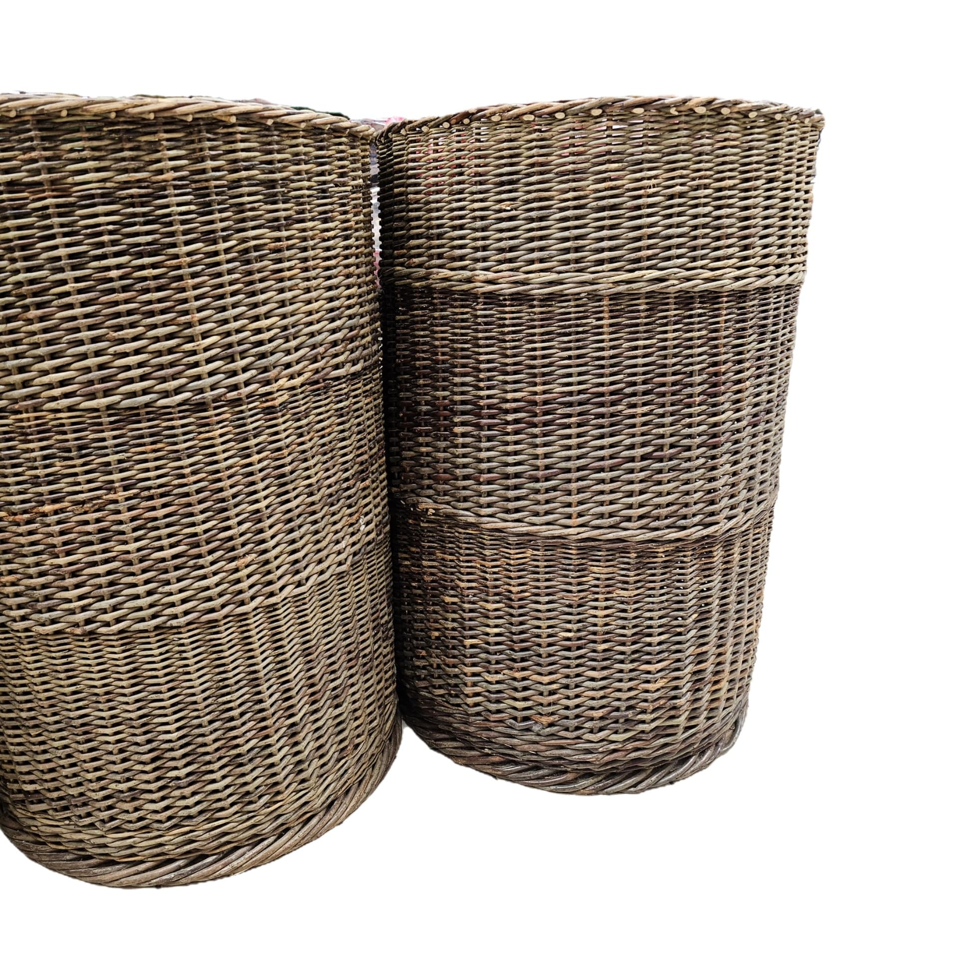 Panier en osier pour magasins de détail en saule naturel rond