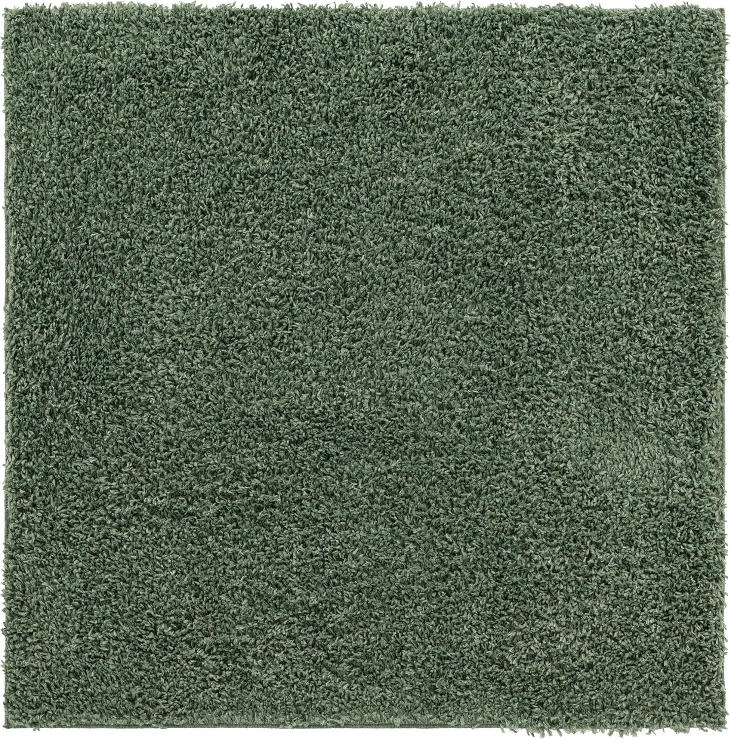 Rugs.com Zermatt Shag Collection Rug – 3' 3 Square Sage Shag Rug Perfect for Living Rooms, Kitchens, Entryways