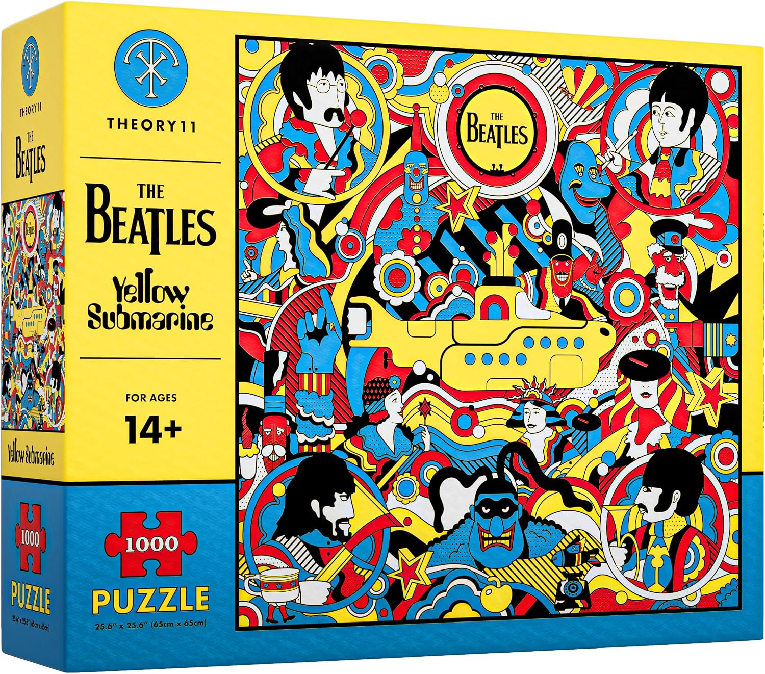 theory11 Beatles Yellow Submarine 1000 Piece Jigsaw Puzzle | Officially Licensed Beatles Merchandise | Premium Collector's Edition | Inspired by 1968 Animated Film | Interactive Online Experience