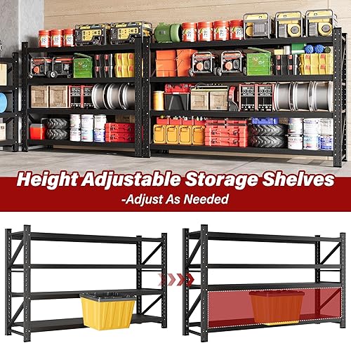 Miniatura 6 de Estantería de garaje resistente de 48 pulgadas de ancho, 3000 libras, 24 estantes de almacenamiento profundos, estantes de metal para garaje,