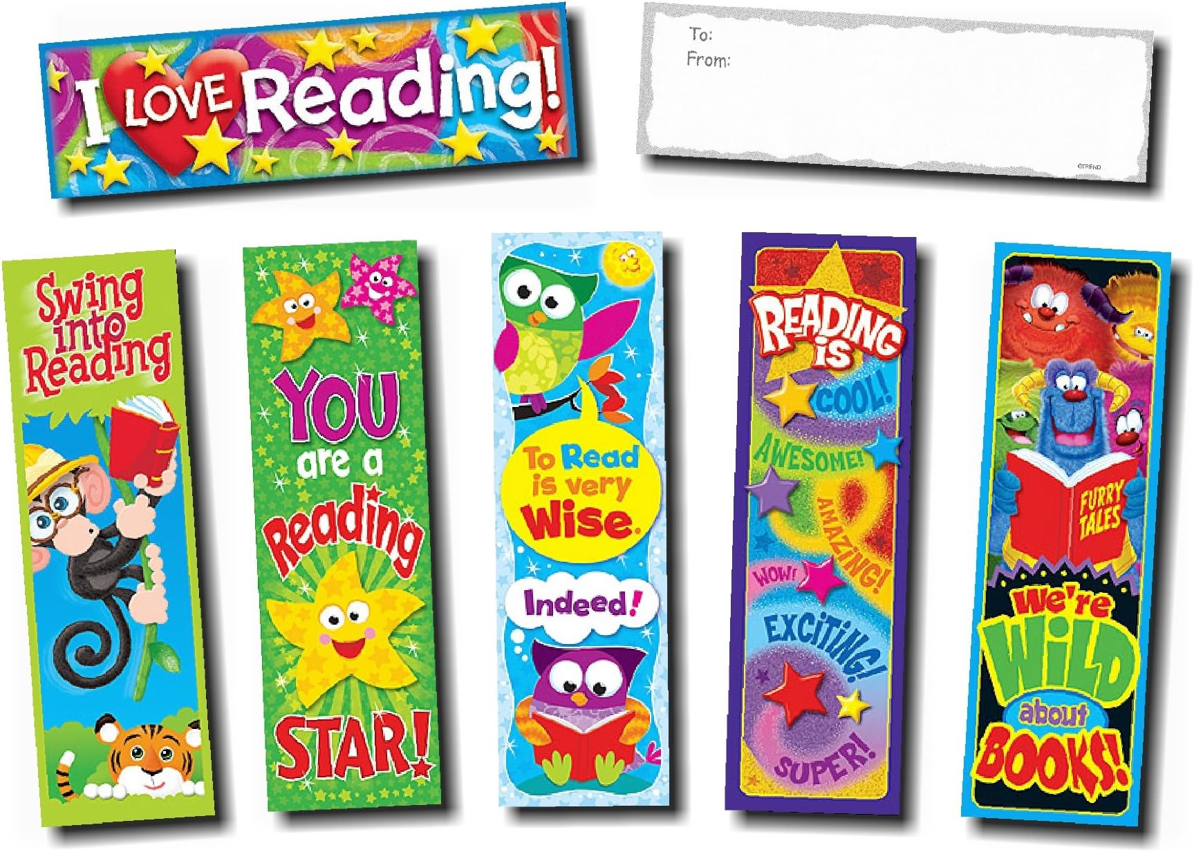 Childrens Bookmarks Variety Pack - 72 Bookmarks - 6 Designs - Great For School Rewards & Prizes