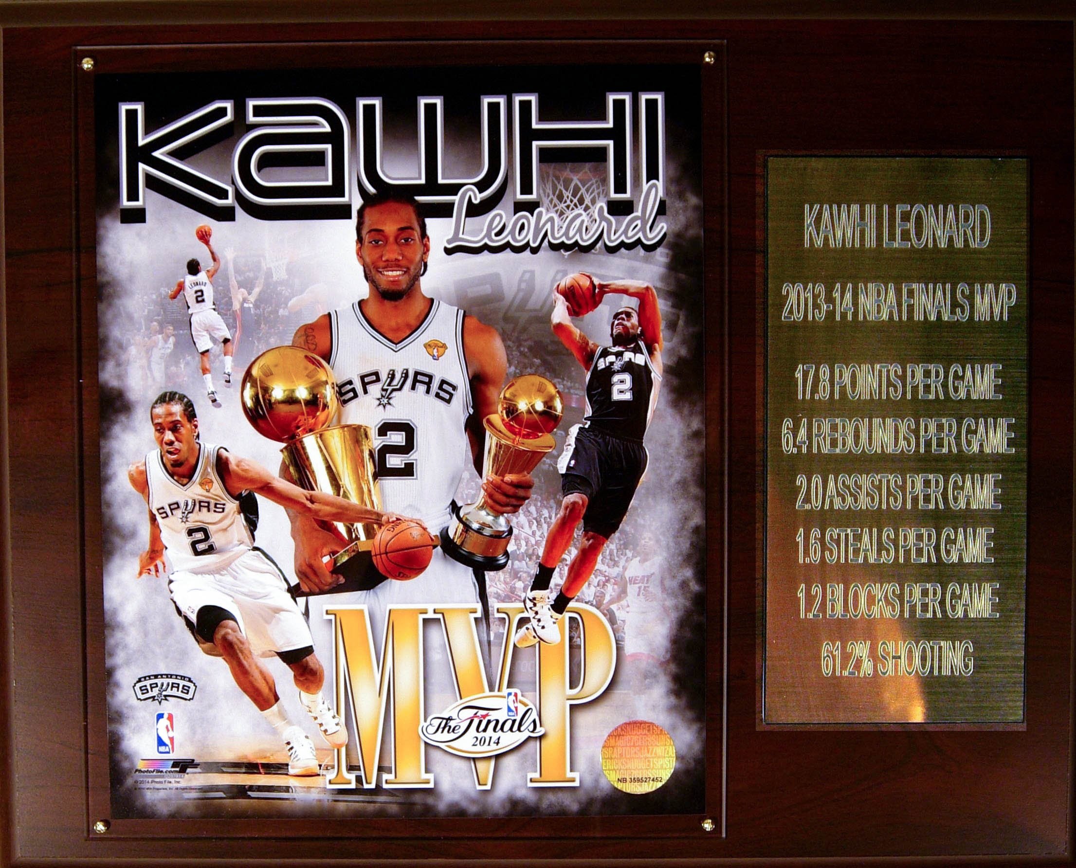 C&I Collectables NBA San Antonio Spurs Kawhi Leonard 12 x 15-Inch 2013-14 Finals MVP Plaque