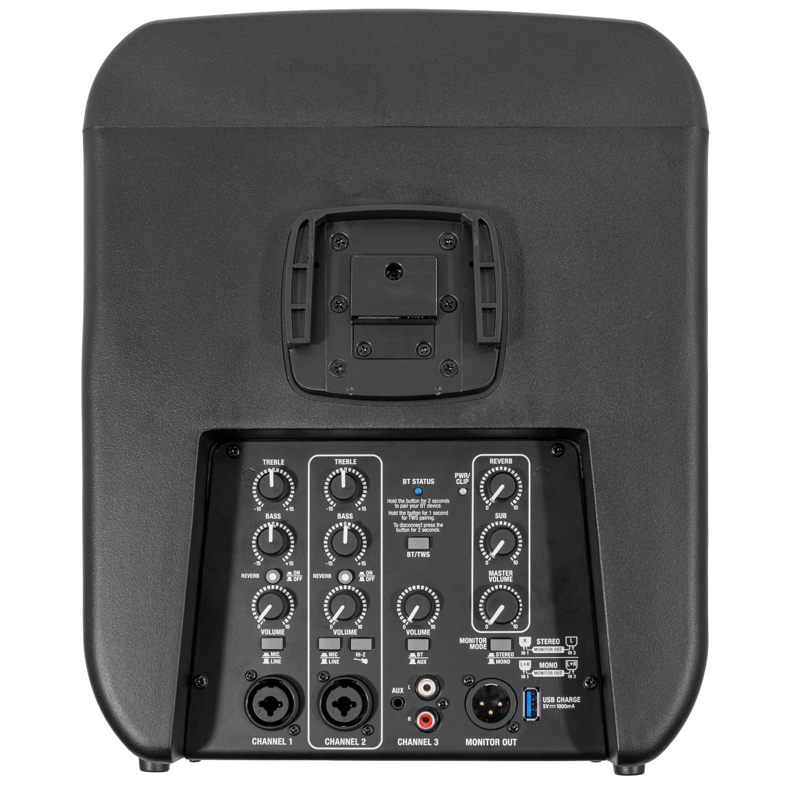 BoomToneDJ FuryLine 400 – Tragbares Lautsprechersystem, 400 W, Bluetooth 5.0, TWS, integrierter DSP, ideal für Konzerte, Outdoor, Partys, Proben, Lieferung mit Schutzhülle, zuverlässige französische