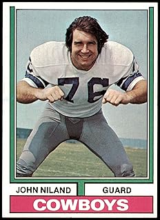 1974 Topps # 80 ONE John Niland Dallas Cowboys (Football Card) (1973 Stat Line & One Asterisk Before Copyright on Back) E...