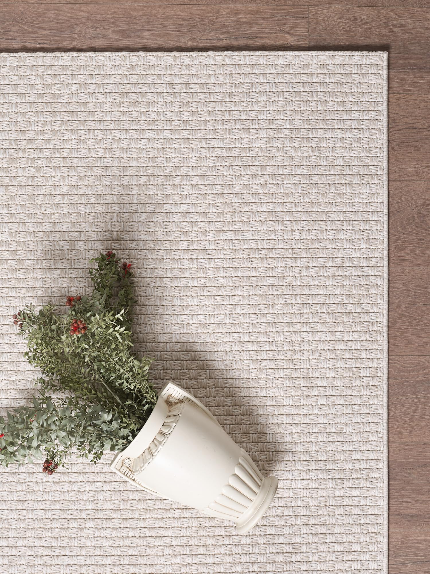 the carpet Maldives – Tapis d'extérieur résistant avec Design Boho et Vintage, imperméable et Facile d'entretien, pour Balcon, terrasse & Jardin, Beige, 200 x 290 cm