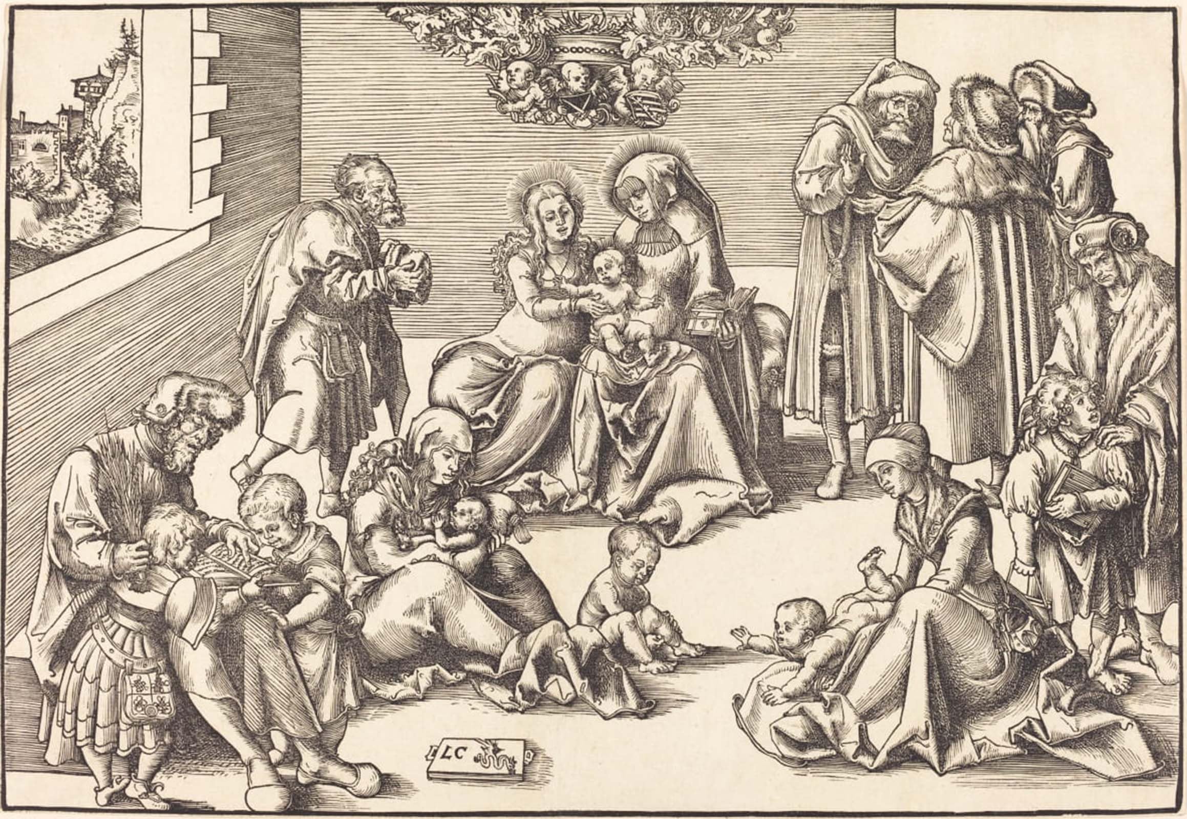 ARTXLXXBN Famous Prints Artwork Pictures Poster Painting Art the Holy Kinship by Lucas Cranach the Elder Artwork Landscape Pictures for Home Decor 60x90cm