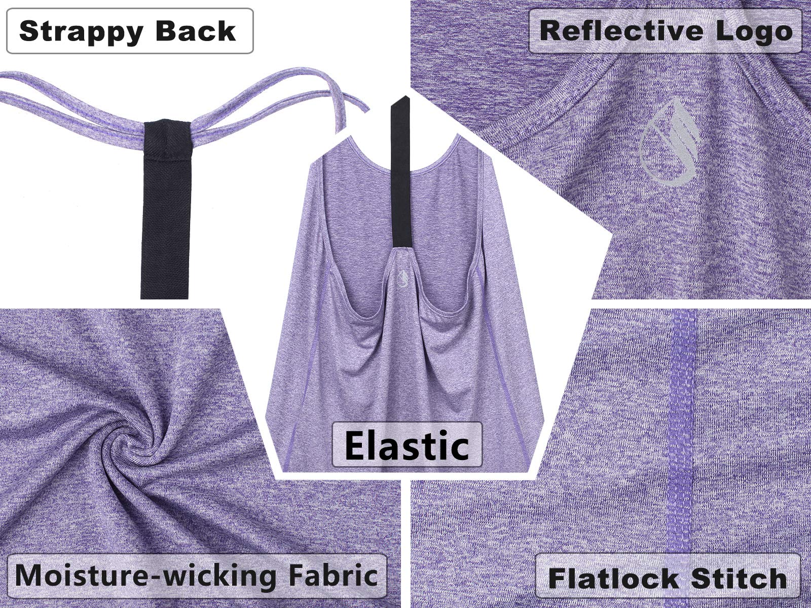 icyzone Camisetas sin Mangas de Entrenamiento para Mujer, Camisetas de Yoga de Gimnasio, Camiseta de Tirantes Deportiva con Espalda en T, Paquete de 2