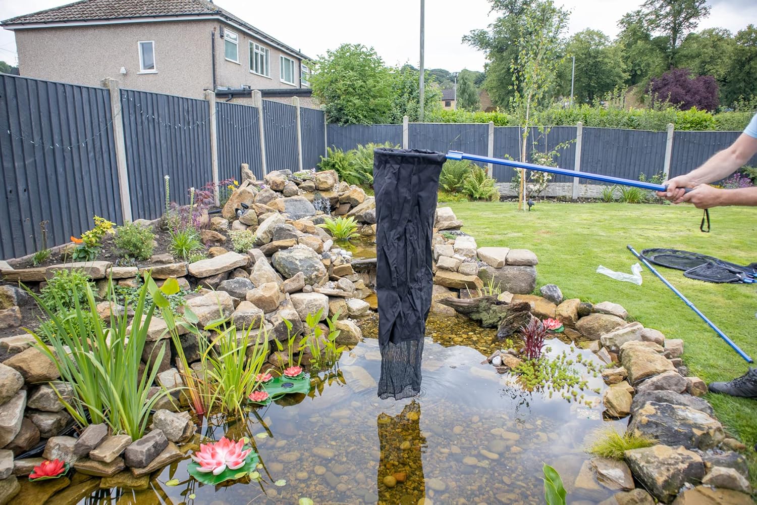 Pond H2o Heavy Duty Waterproof Koi Fish Transport Sock 36" with 15 Inch (40cm) Handle, Koi Sock Net Safely Transfer Pond Fish, Holds Water to Protect Fish