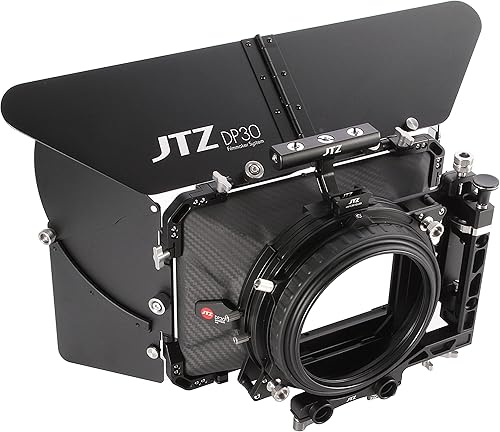 JTZ DP30 Cine Lens Fibra de Carbono 4x4 Swing-Away Caja Mate con 0.591 in0.748 in Rod Rail Rig para Sony FS5 FS7 ARRI RED Canon C100 C200 C300 BM D