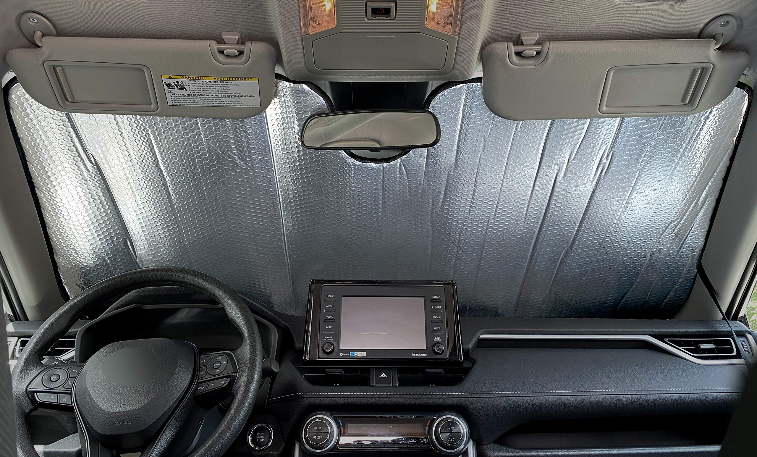 Custom fit Front Windshield Sunshade for 2019 2020 2021 2022 2023 Hyundai Santa Fe SUV, UV Rays Reflector Sunscreen Protector Accessories (Made in USA)