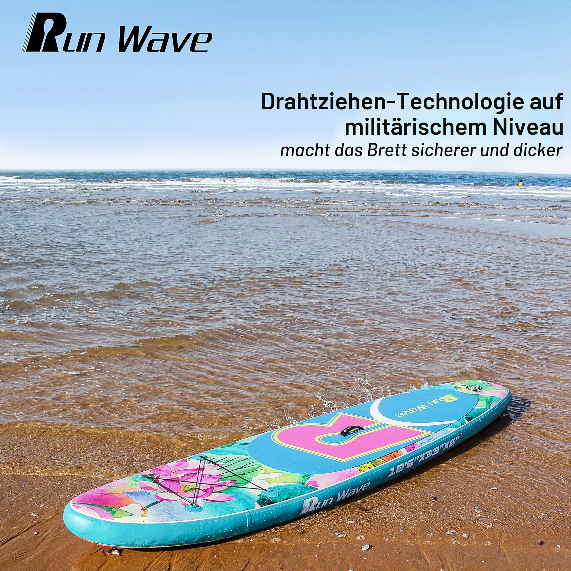 Aufblasbares Stand Up Paddle Board Anti-Rutsch Deck mit Premium SUP Zubeh?r | Breiter Stand, untere Finnen f¡§1r Surfkontrolle | Jugendliche Erwachsene Anf?nger