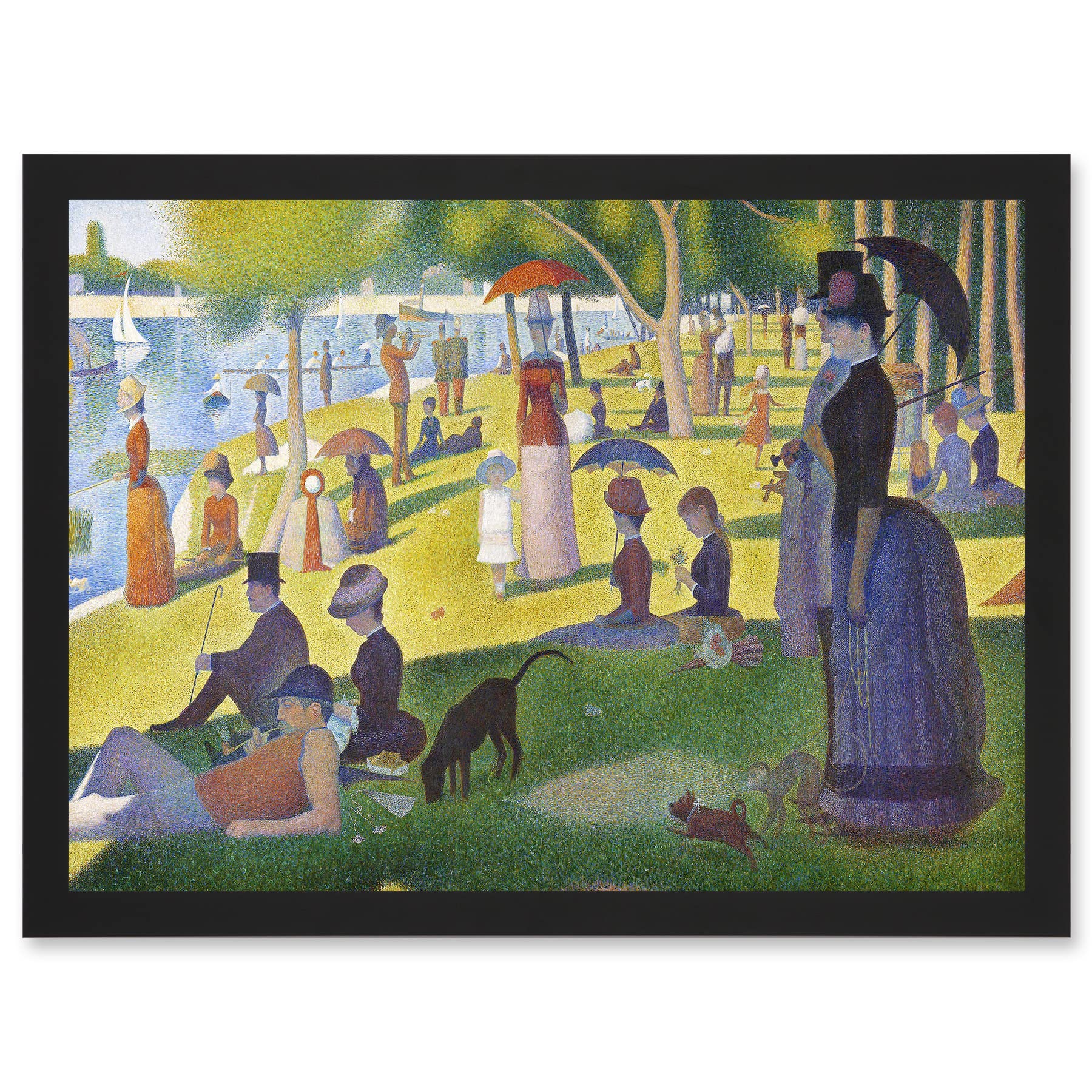 Artery8 Seurat Sunday Afternoon La Grande Jatte Painting Artwork Framed Wall Art Print A4