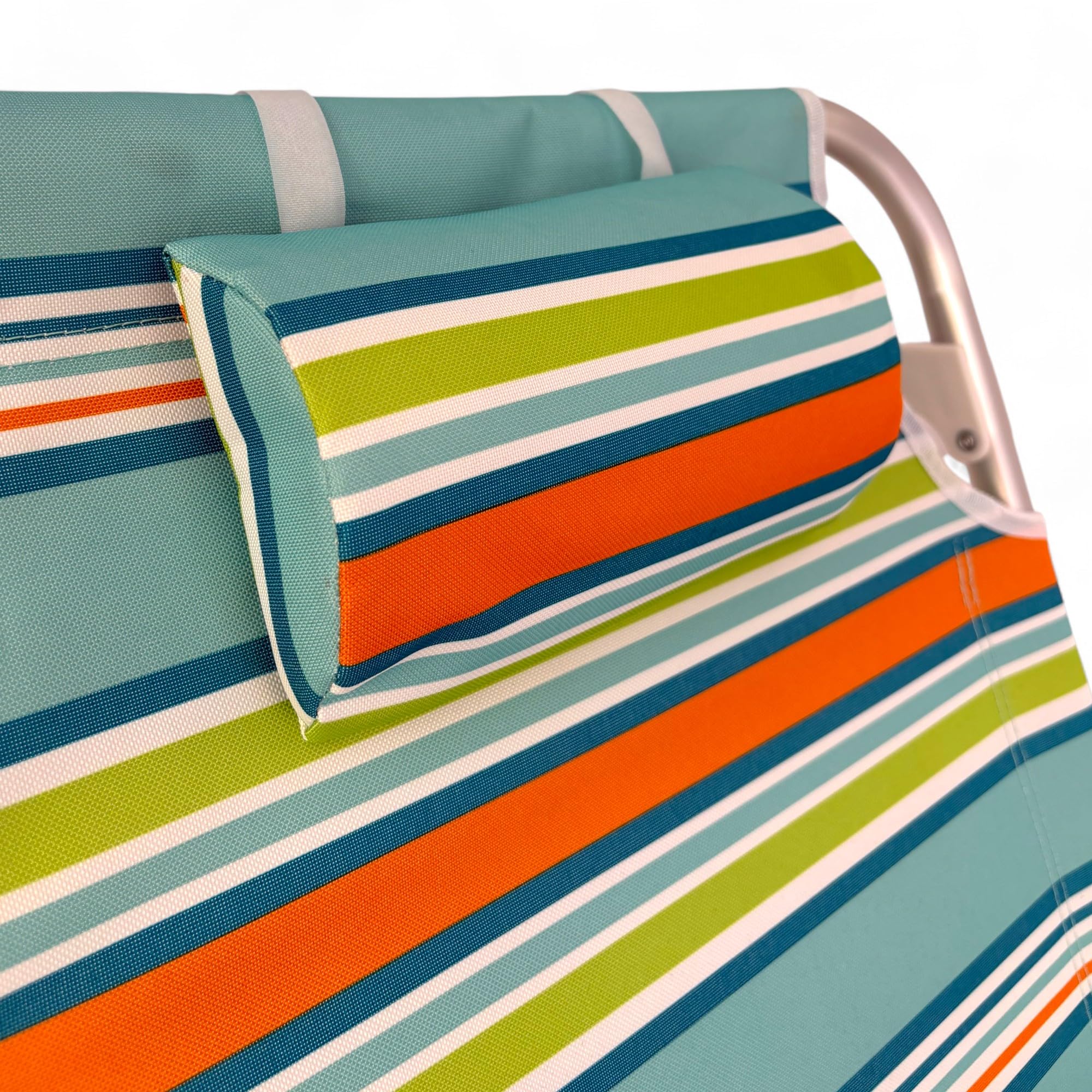 Pincho Silla Playa Plegable Ligera, Reclinable 4 Posiciones con Cojin, Ajustable, Estructura de Aluminio, Mochila, Bolsillo, Ideal Jardin Camping Piscina (2)