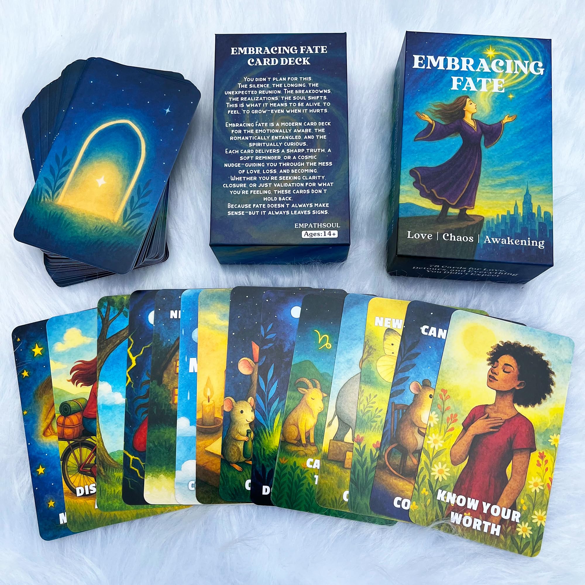 DPEHAKMK Embracing Fate Oracle Cards, Love Chaos Awakening Deck