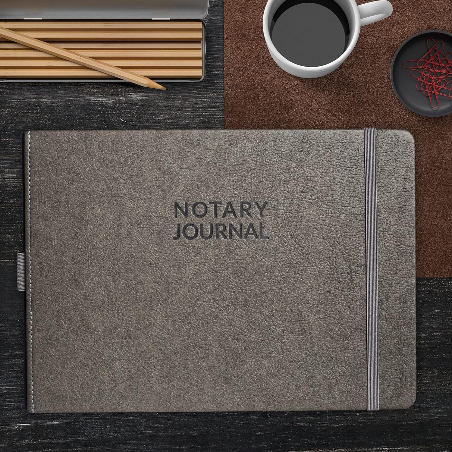Skyline Notary Journal – Official Notary Public Record Book with Numbered Pages – Log Book for Notarial Acts & Records – Notary Supplies – 250 Entries, Hardcover, 10x7″ (Gray)