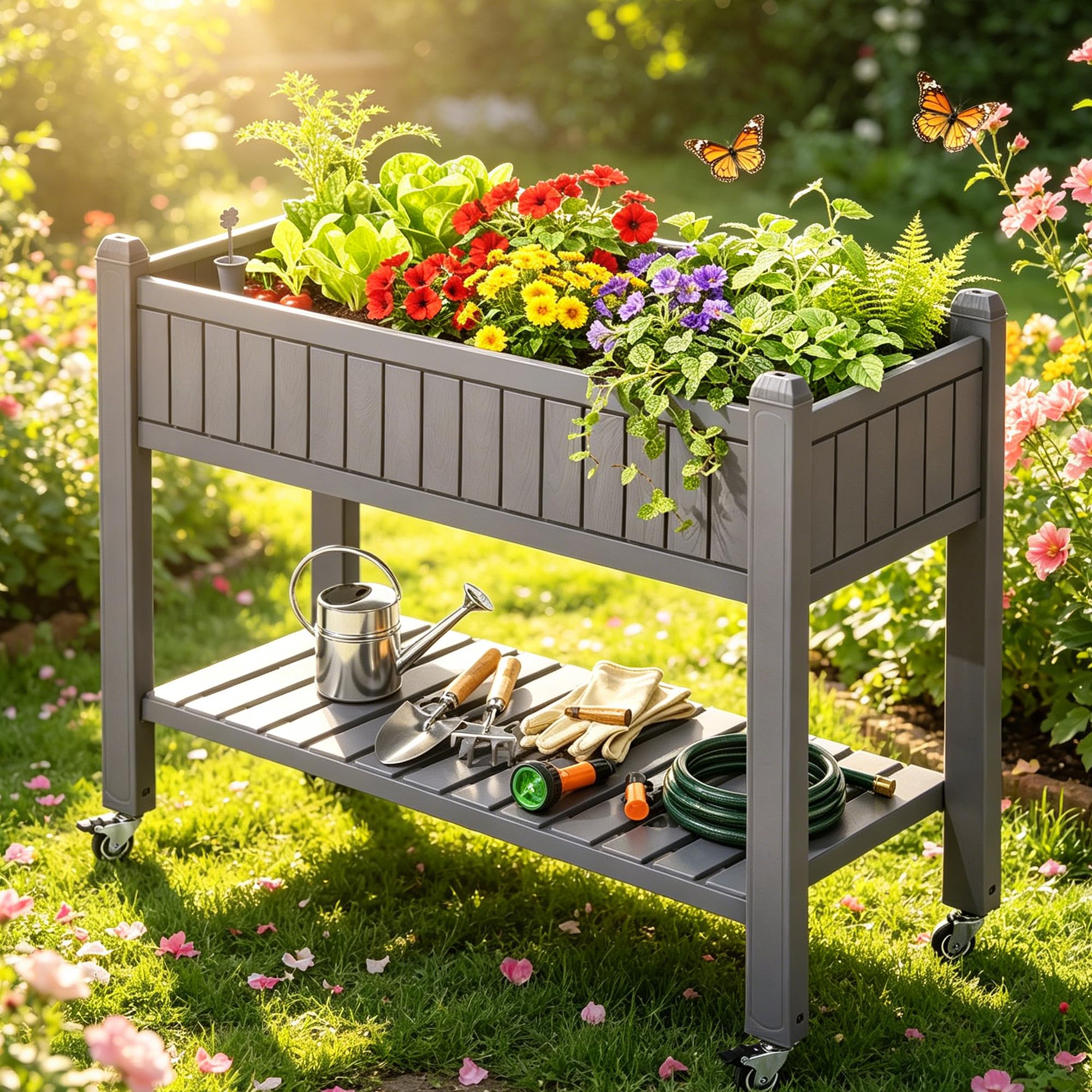 YITAHOME improve Garden Bed with Wheels