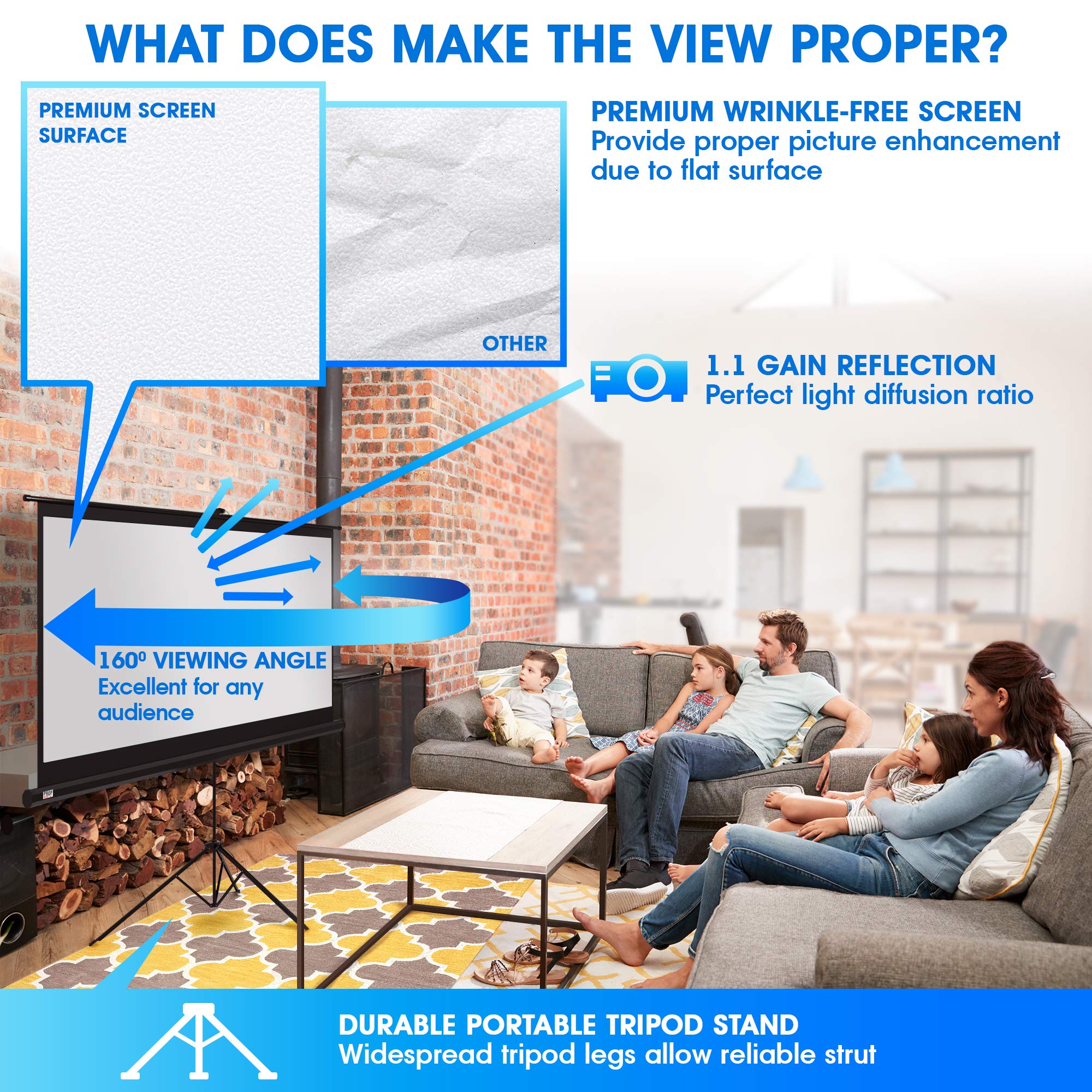 Buy PropVue Projector Screen with Stand 60 inch Indoor and Outdoor