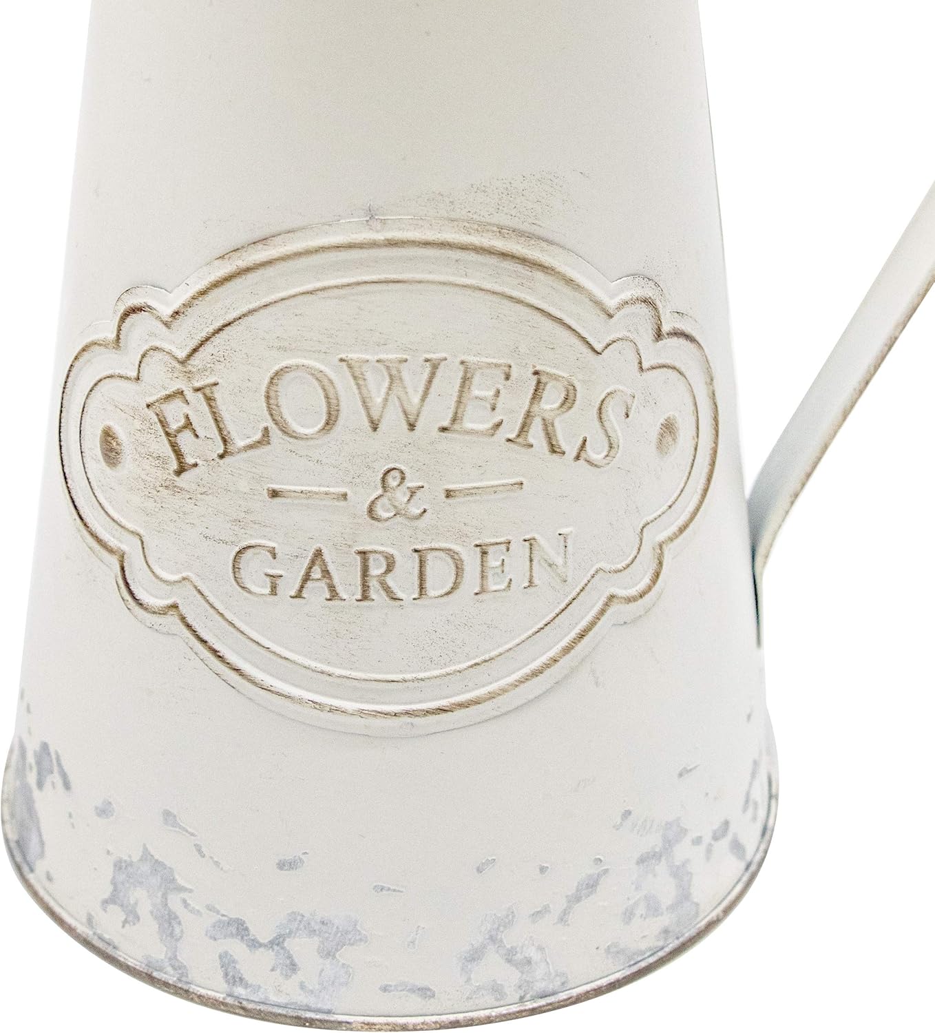 Soyizom Farmhouse White Metal Jugs for Shabby Chic Kitchen Decor, Tall Pitchers for Flowers, Rustic Bathroom Vases - Large, 11 H - Image 3