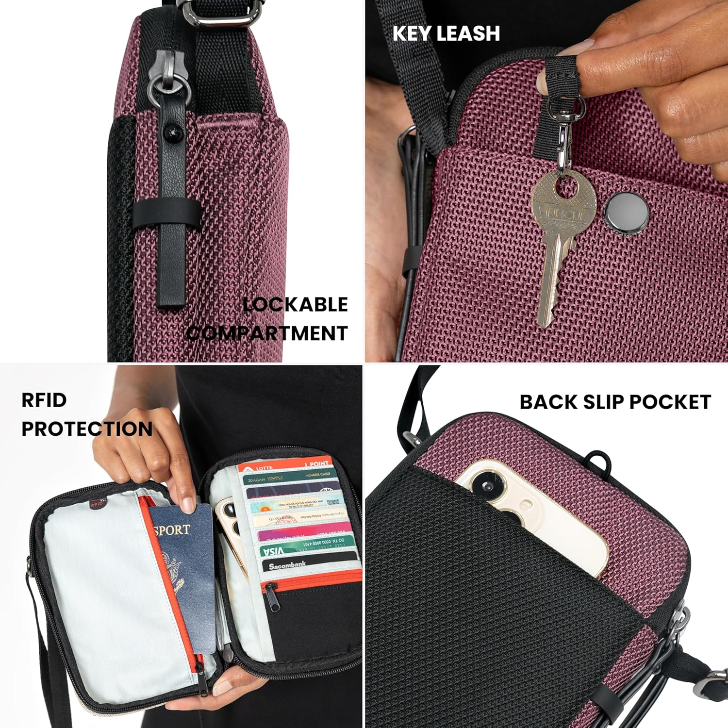 Sherpani Simplicity, Small Anti Theft Crossbody, Phone Cross body Purses, Crossbody Wallet Bags, Travel Handbags - Image 7