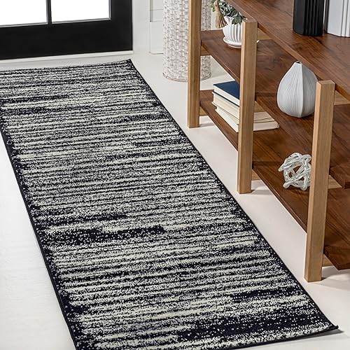 Miniatura 13 de JONATHAN Y Khalil Alfombra de Área Interior Moderna de Rayas Bereber Crema/Negro, 3x5, Contemporánea, Bohemia, Fácil de Limpiar para Sala de Estar