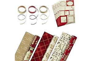 Hallmark Reversible Christmas Wrapping Paper Set: Adorn Your Gifts with Elegance and Cheer