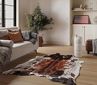 NativeSkins Faux Cowhide Rug – Original Brown (Oversized) | 6'3