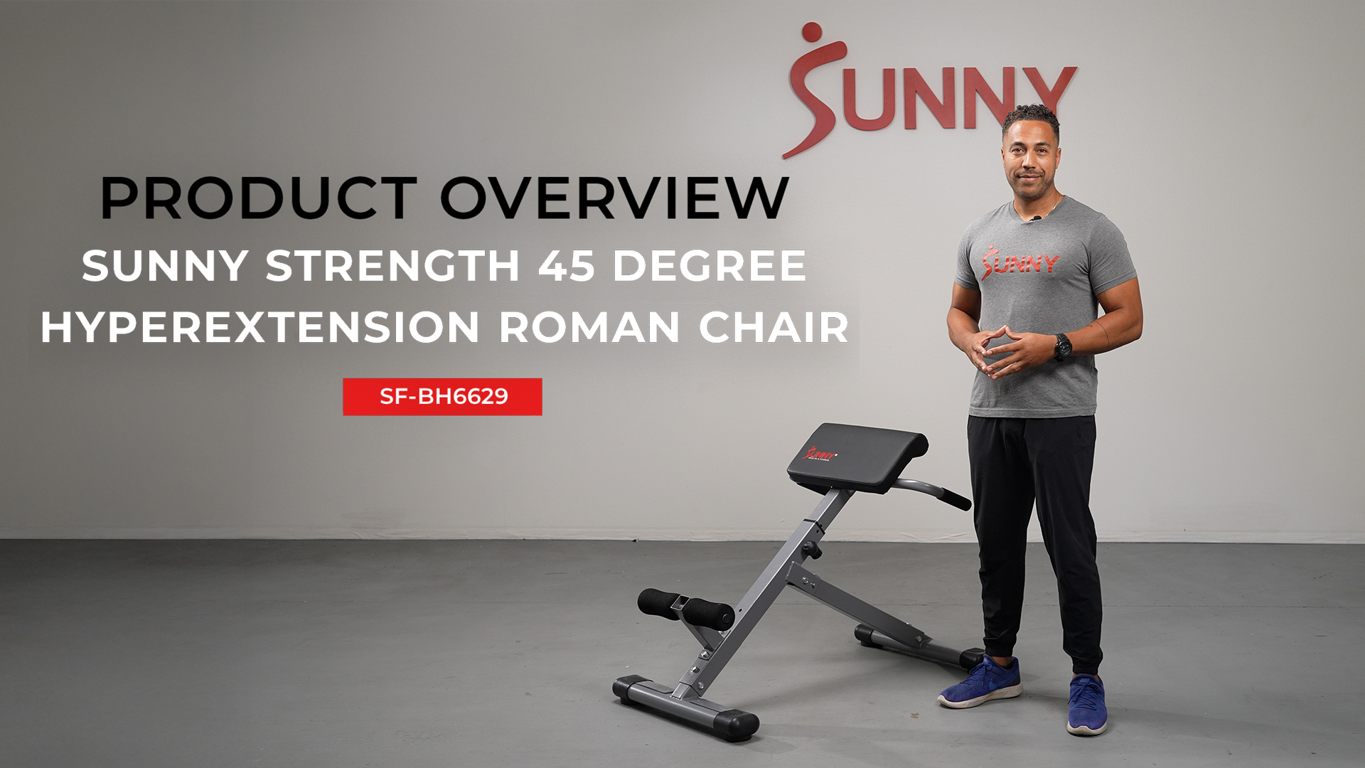 Sunny Health & Fitness 45-Degree Hyperextension Roman Chair with