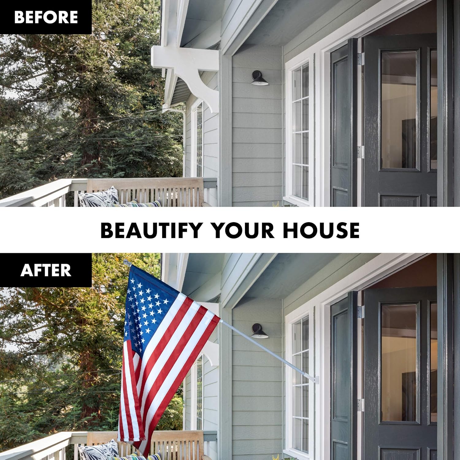 G128-6 Feet Spinning Flagpole (Silver) American Flag Pole Sleeve Embroidered 3x5 ft American Flag Pole Sleeve (Flag Included) Aluminum Flag Pole