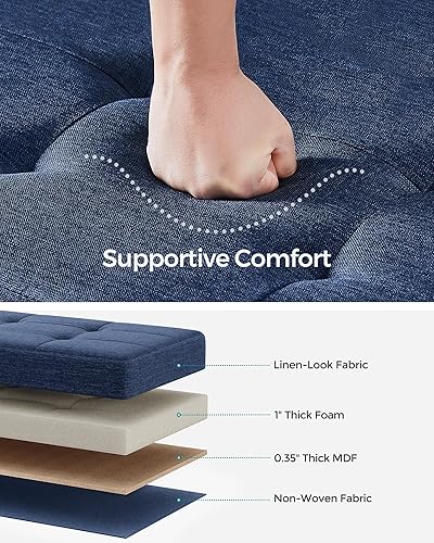 Miniatura 4 de SONGMICS Banco otomano de almacenamiento, reposapiés plegable con patas, 15 x 43 x 15.7 pulgadas, banco de extremo de cama, baúl de almacenamiento,