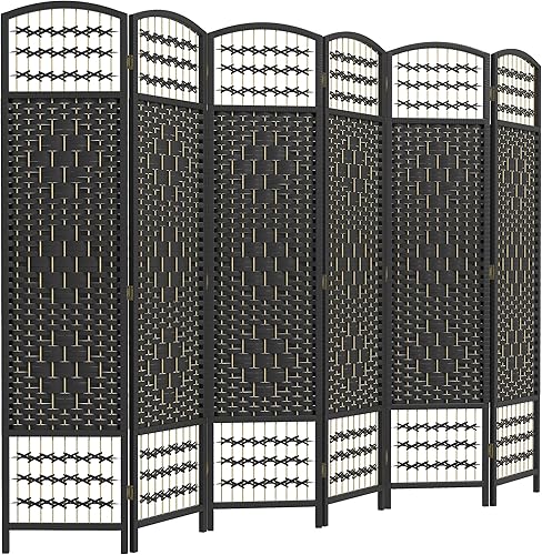 HOMCOM Divisor de habitación de 6 paneles, pantalla de privacidad plegable, separador de habitación de 5.6 pies, divisor de pared de división