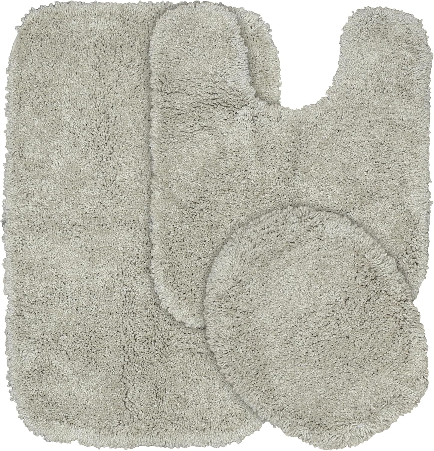 Garland Rug Serendipity 3 Piece Shaggy Nylon Washable Bathroom Rug Set Taupe 3-Piece Set Taupe