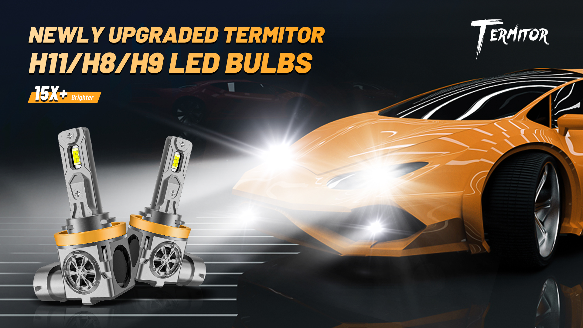 Image of Termitor Upgraded H11 /H9 Light Bulbs, 50,000LM Ulter Brightness, 6500K White H11 /H8 /H16 Fog Light Bulbs Real 1:1 Halogen Mini Size, 70000+ Hours Lifespan, Replacement Combo Turn Signal Fog Lights
